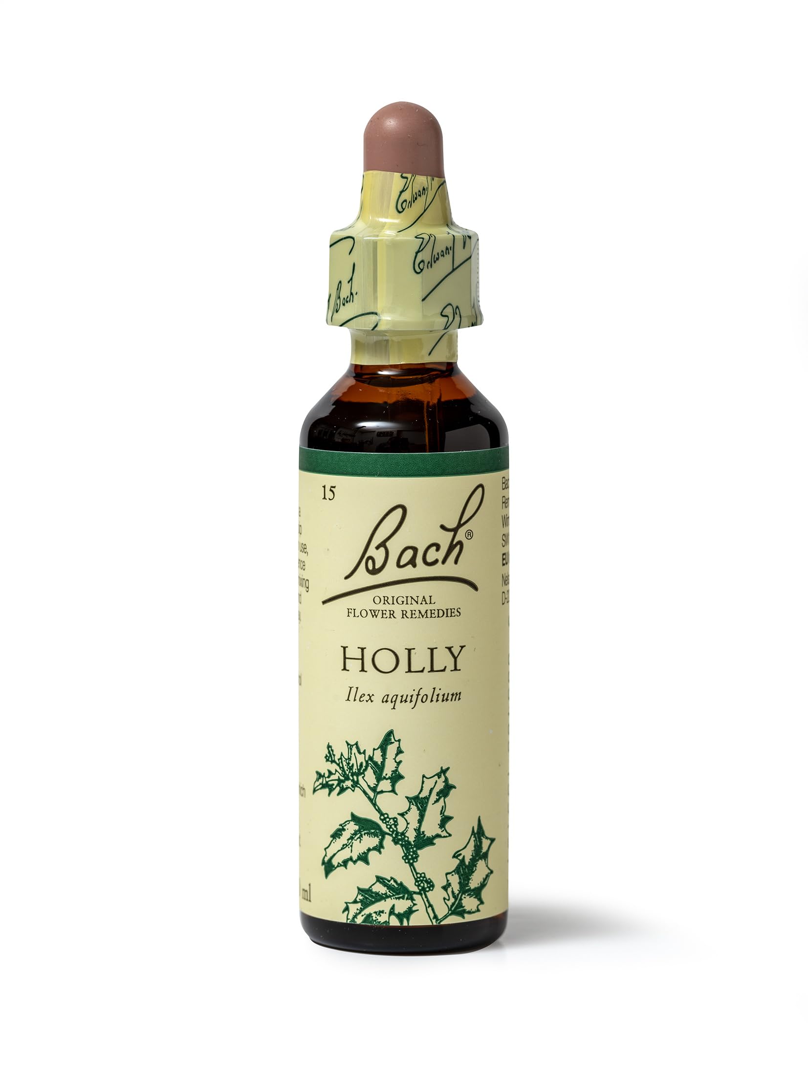 Bach Original Flower Remedies (Holly) Stand Your Ground, Goodwill Towards Others, Emotional Wellness, Natural Flower Essence, 20ml