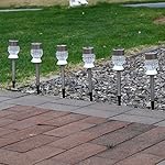 GIGALUMI Solar Lights Outdoor Garden Led Light Landscape / Pathway Lights Stainless Steel-6 Pack