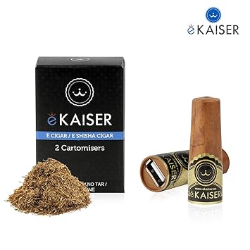 eKaiser Elektronische Zigarre 2er Pack Cartomizer | Cuban Flavour | E Zigarre E Shisha Einweg | 30/70 VG/PG Premium-Geschmack