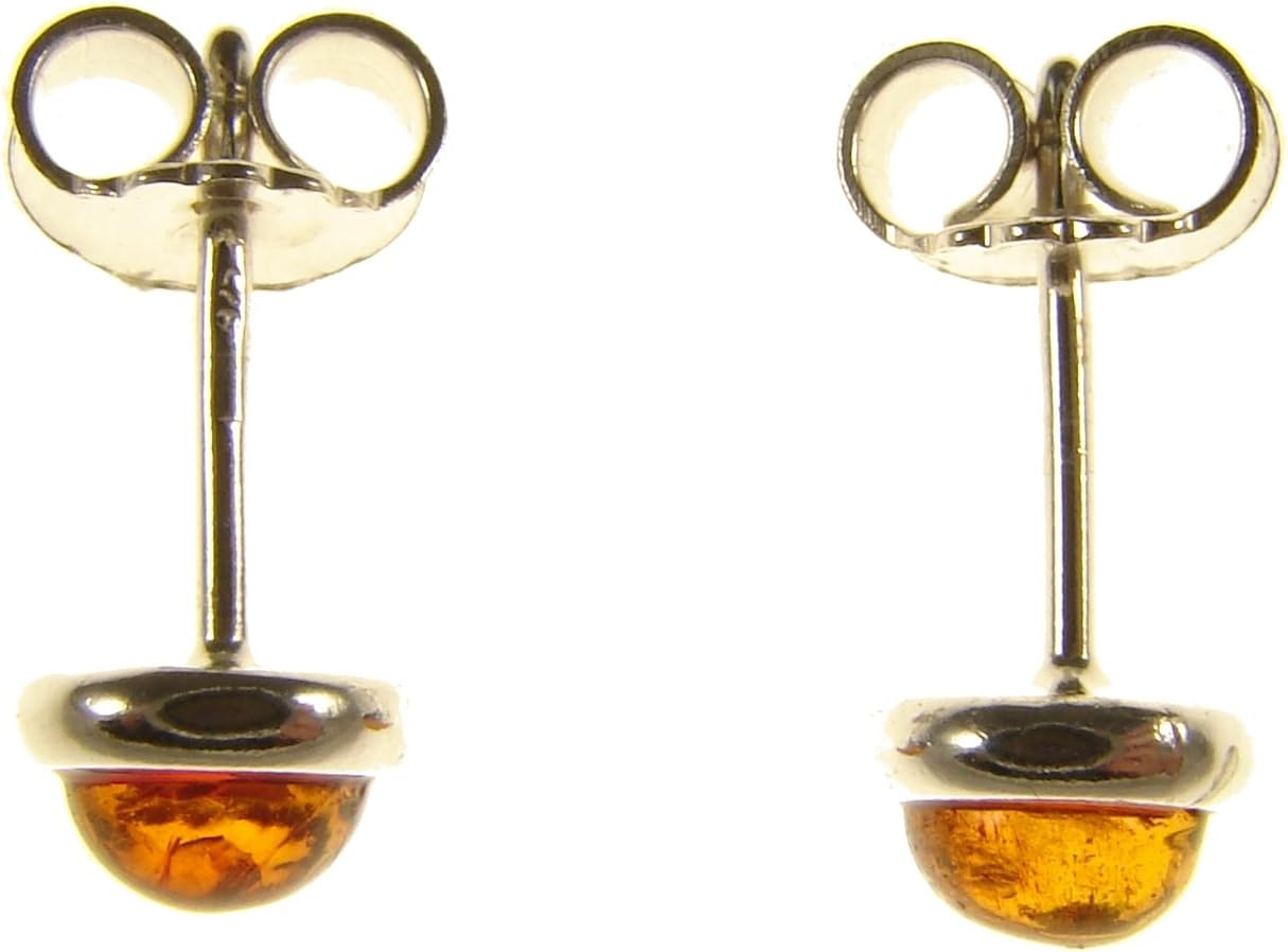 Cozmos EarringsBALTIC AMBER AND STERLING SILVER 925 DESIGNER COGNAC STUD EARRINGS JEWELLERY JEWELRY