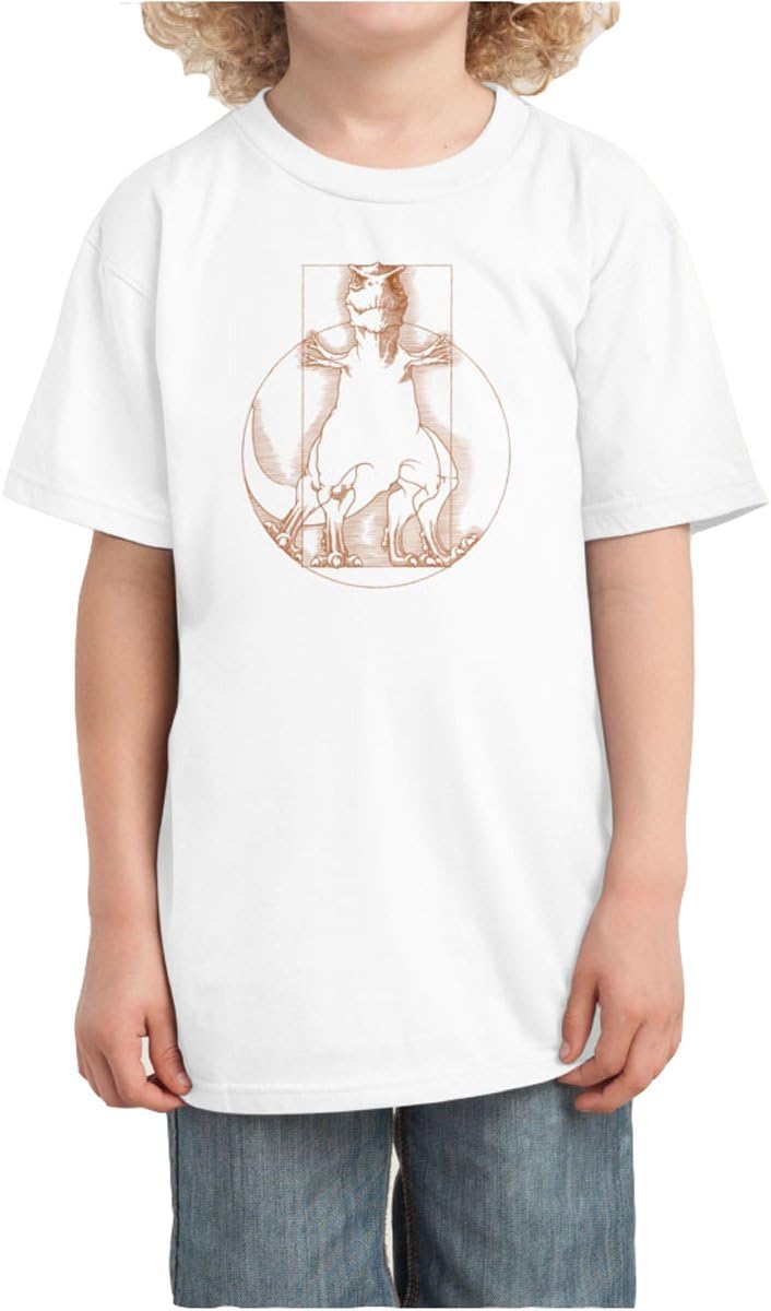 BEIIIOU Kid's Vitruvian T-Rex Funny Design Tshirt