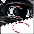 Dashboard Trim Ring Fit for Toyot@ Supr@ GR A90 A91 MK5 2019-2024, Car Interior Tachometer Decoration Ring Cover, Aluminum alloy Instrument Panel Trim Frame Cover(Red)