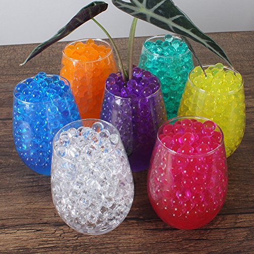 LOVOUS 7000 Pcs Water Beads, Crystal Soil Water Bead Gel, Wedding Decoration Vase Filler - Furniture Decorative Vase Filler, All Occasion Table Scatters Centerpiece Decorations(Yellow)