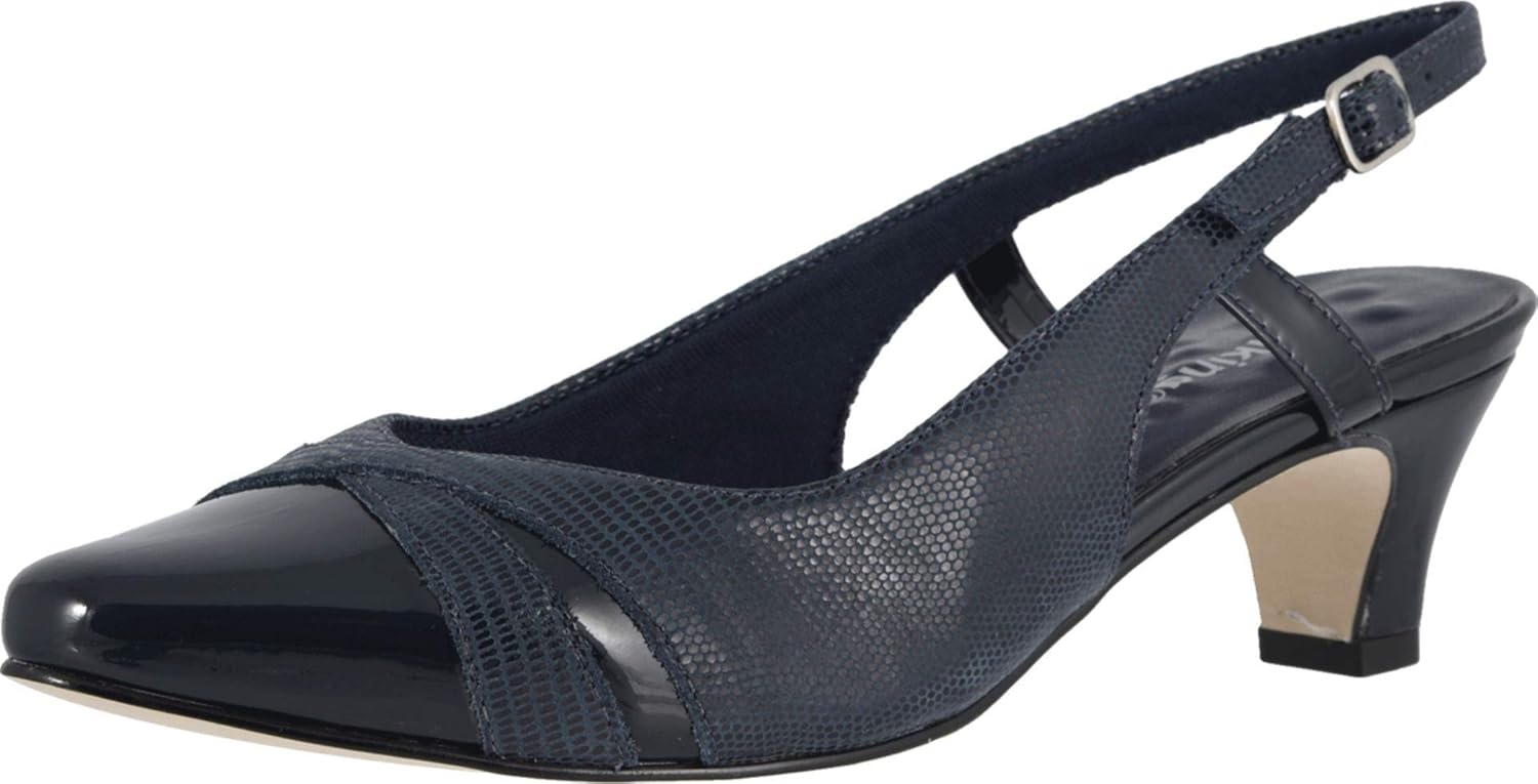 Walking Cradles Womens Intrigue Navy Patent Lizard Print