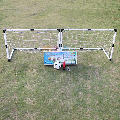 Set of 2 Soccer Goal Net Portable Soccer Goal Set, Plastic Indoor Outdoor Soccer Multi-Sport Net with Hand Pump for Kids Sport Home Game Toy Birthday Gift
