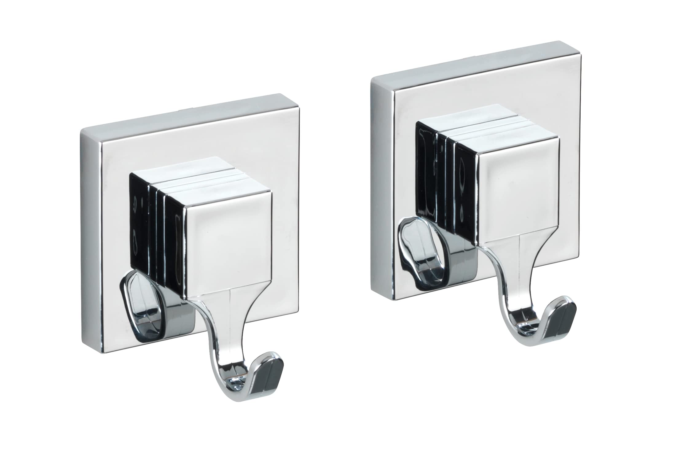 WENKO 22688100 Vacuum-Loc® wall hook Quadro, Acrylonitrile-Butadiene-Styrene (ABS), 6 x 7 x 5 cm, Shiny