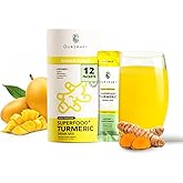 OurJrney Nano Turmeric Curcumin Drink Powder Supplements–Mango Flavor Daily Morning Routine Immunity Wellness Shot, Gut Health & Joint Support - No Added Sugar, Vegan, Gluten-Free, Non-GMO,12 Sachets