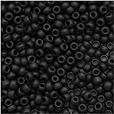 Toho Round Seed Beads 11/0#49F 'Opaque Frosted Jet' 8 Gram Tube