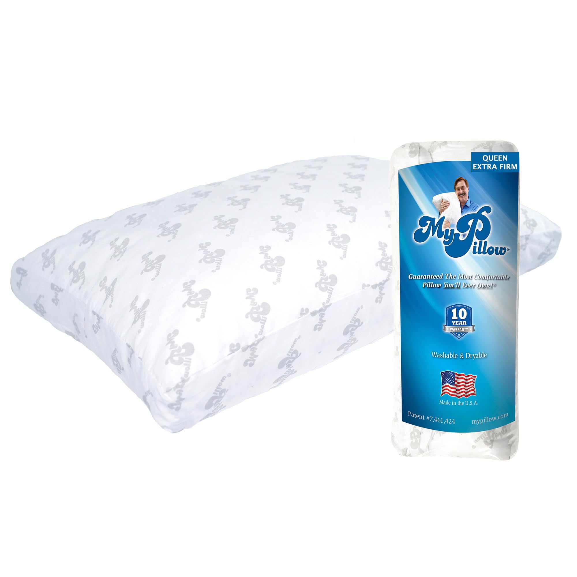 MyPillow Bedding Bed Pillows for Sleeping Queen Size, Gusseted for Back, Stomach or Side Sleepers - My Pillow Premium Pillow [Queen, Most Firm]