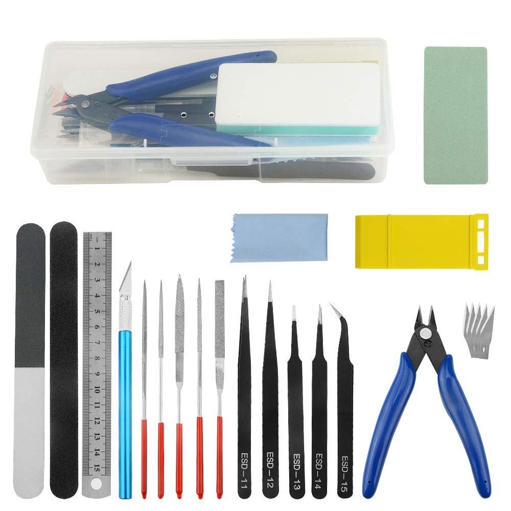 WMYCONGCONG 23 PCS Gundam Model Tools Kit Modeler Basic Tools Craft Set Hobby Building Tools Kit for Car Model Building Repairing and Fixing