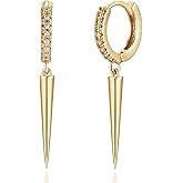 FETTERO Gold Hoop Earrings 14K Glod Plated Lightweight Huggie Hoops Dangle Snake Lock Love Heart Earrings for Women Hypoallergenic Earrings Dainty Wear
