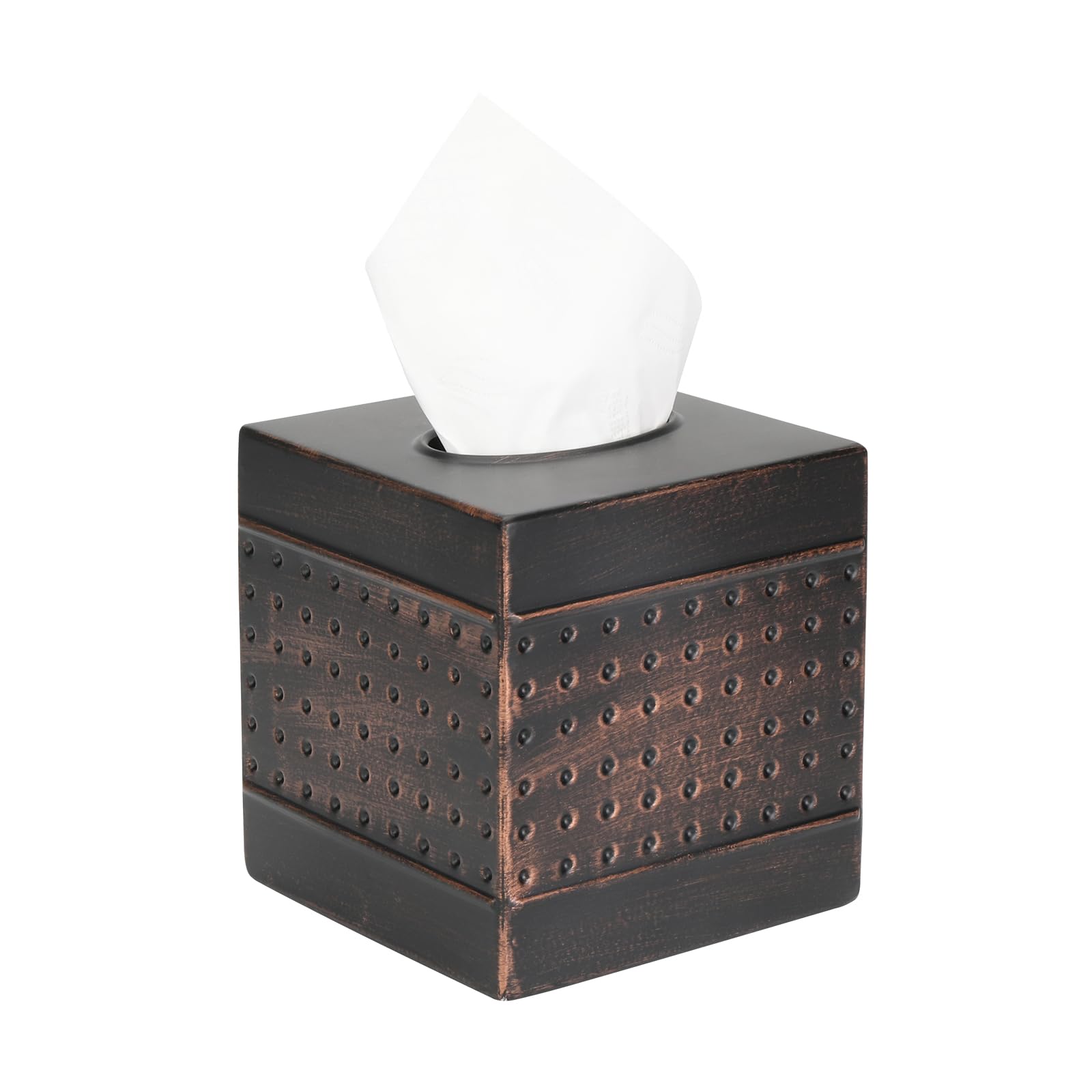 Photo 1 of DSNMYO Industrial Style Tissue Box Cover, Tissue Holder, Square Box Covers,for bedrooms, Offices, bathrooms, Living Rooms etc.(Bronze)