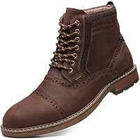 Mens Chelsea Boots, Stylish and Comfort Leather Chukka Ankle Boots with Zipper