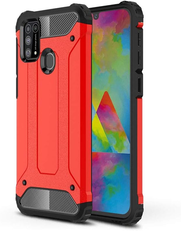 LAGUI Compatible for Samsung Galaxy M31 case, Double Layer Professional Anti-Collision Outdoor Cover, red