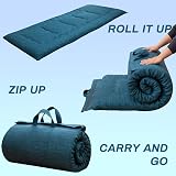 MAXYOYO Portable Foldable Futon Mattress 71x190cm Hypoallergenic Foam Blue view 7