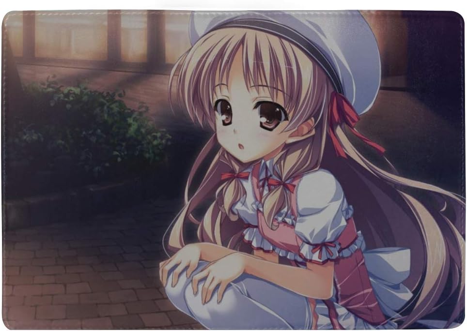 Travel Accessories Yuuki Hagure Kourin No Machi Lavender No Shoujo Girl Blond Hat Stockings Leather Passport Holder Cover Case Travel One Pocket Passport Covers