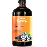 Serene Herbs Organic Black Seed Oil Bitters Liquid - Black Cumin Seed Extract, Nigella Sativa, Pure Blackseed Supplement with Thymoquinone for Immune Support &amp; Digestion - Vegan - 16 oz