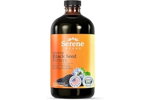 Serene Herbs Organic Black Seed Oil Bitters Liquid - Black Cumin Seed Extract, Nigella Sativa, Pure Blackseed Supplement with Thymoquinone for Immune Support & Digestion - Vegan - 16 oz