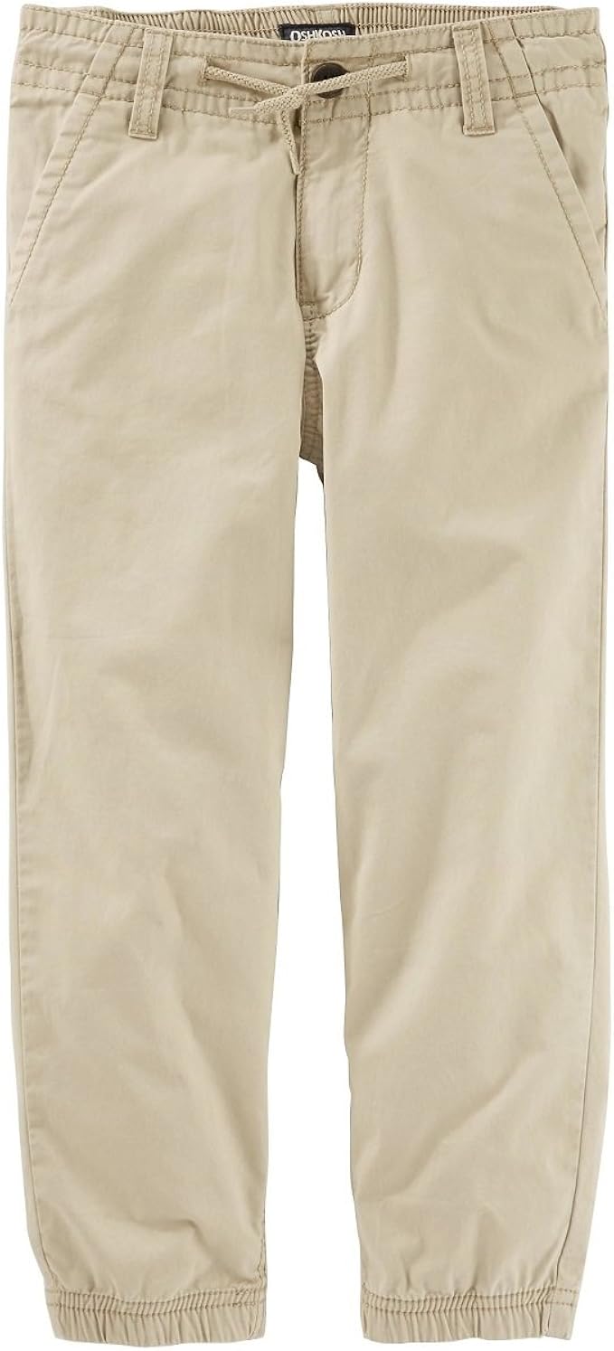 khaki twill joggers
