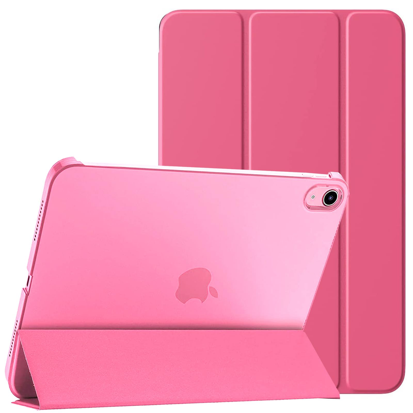 PROTech Case for iPad 10th Generation Case 2022, Slim Stand Cover for iPad 10th Gen 10.9 inch, Support Touch ID, Auto Wake/Sleep Smart Shell with Translucent Back (Pink)