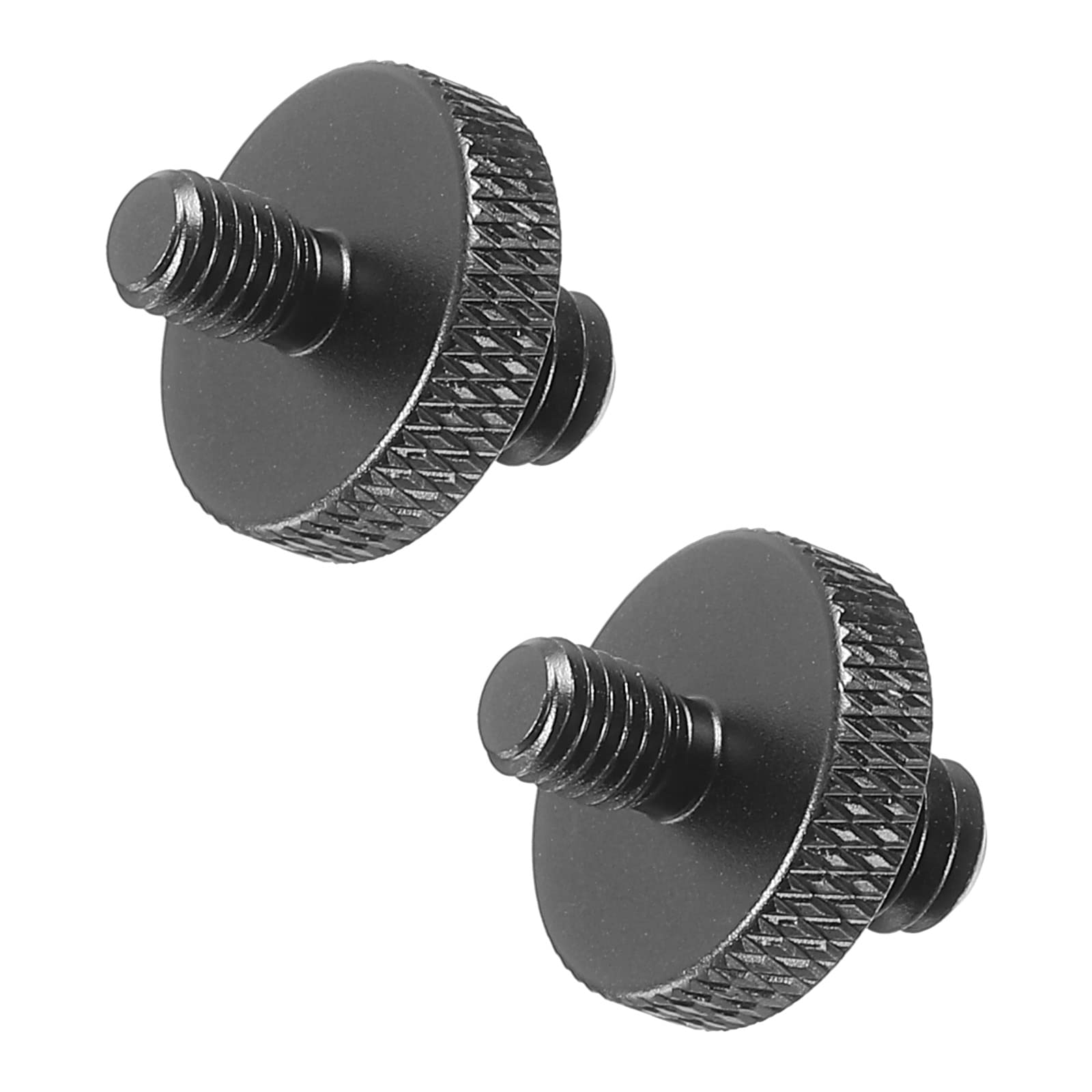 PATIKIL Mic Stand Adapter M5 Male to 1/4 Male Thread Tripod Screw Adapter Double Sides Camera Screw for Microphone Tripod Stand Black 2 Pack