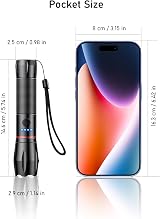Blukar LED Torch Rechargeable 2 Pack 5 Modes Zoomable USB C Battery Indicator view 7