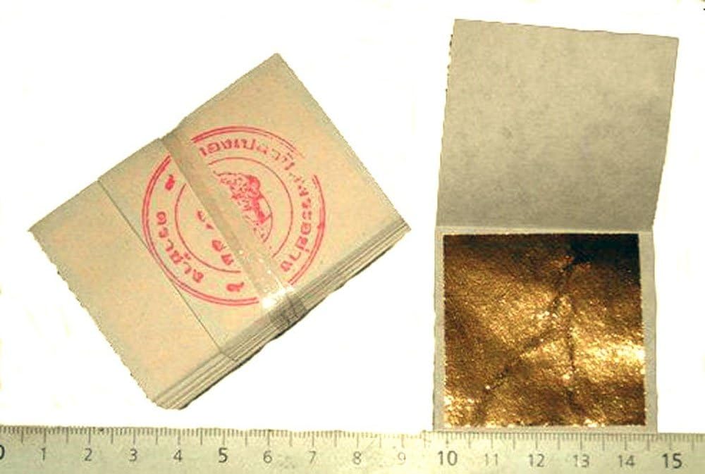 24 Karat Blattgold in 100% Originalbasis, 45mm x 45mm, 50 Stück