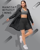 33,000ft Waterproof Womens Rain Jacket Lightweight Hooded Packable Black M view 3