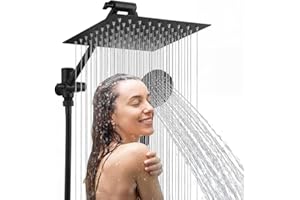 MOSSON Rain Shower Head with 8-Inches Head Shower,Multi-Function High-Pressure Chrome Rainfall Shower Head with Handheld Show