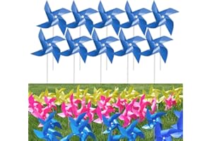 Tsocent 100 Pcs Pinwheels, Dark Blue Color Wind Spinners and Party Favors Gifts for Kids, Outdoor Decorational Pinwheels for Yard and Garden(Dark Blue)