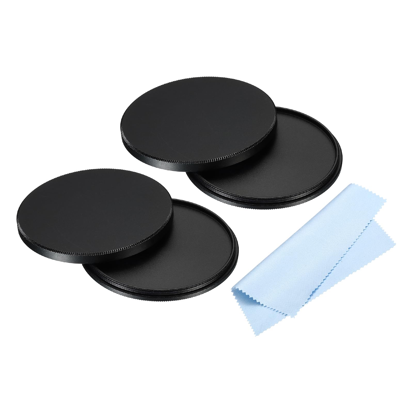 PATIKIL 62mm Lens Cap, 2pcs Camera Lens Cap Cover Universal Lens Filter Stack Cap Front Metal Protective Case Cover with Cleaning Cloth for Photography Camera Filter