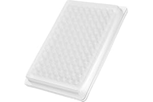 TOPPERFUN 100pcs 96 Well Tissue Culture Plate with Lid High-Precision Large Capacity PVC Laboratory Cell