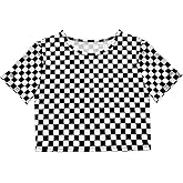 WSPLYSPJY Women's Short Sleeve Round Neck Colorblock Stripe Tee Shirt Crop Top