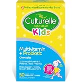 Culturelle Kids Multivitamin + Probiotic Chewable, Ages 3+, 50 Count | From the #1 Pediatrician-Recommended Brand&plusmn; Promotes Digestive, Oral, Immune Health* with 11 Vitamins &amp; Minerals, Fruit Punch