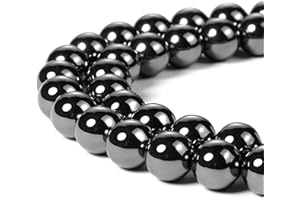 HAAMIIQII 35pcs 10mm Natural Black Hematite Beads Round Loose Gemstone Beads for Jewelry Making DIY Bracelet Necklace