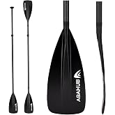 Abahub 1 x 4 Section Carbon Fiber SUP Kayak Paddle | Black/Blue/Green/Gray/Orange/Red, Adjustable Stand up Paddleboard Paddles, Lightweight Carbon Shaft, Plastic Blade