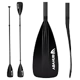 Abahub 1 x 4 Section Carbon SUP Paddle/Kayak Oar, Adjustable Stand up Paddleboard Paddles, Lightweight Carbon Shaft Black Plastic Blade