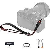 PGYTECH Camera Wrist Strap Slim Vintage Style, Adjustable Quick Release Anti-Drop Leather Hand Strap for Fujifilm/Sony/Canon Camera/Smartphone, Retro Camera Strap, 55.1lb Capacity, Midnight Black