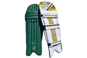 SS Cricket Match Premium Batting Leg Guards - Adult and Junior Size, Choice of Mulitple Colors (Navy, White, Black, Green, Ro