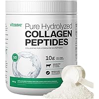 Vitasave Collagen Peptides Powder – 10g Hydrolyzed Collagen per Serving – Unflavored, Grass-Fed, Keto Friendly – Skin, Hair, 
