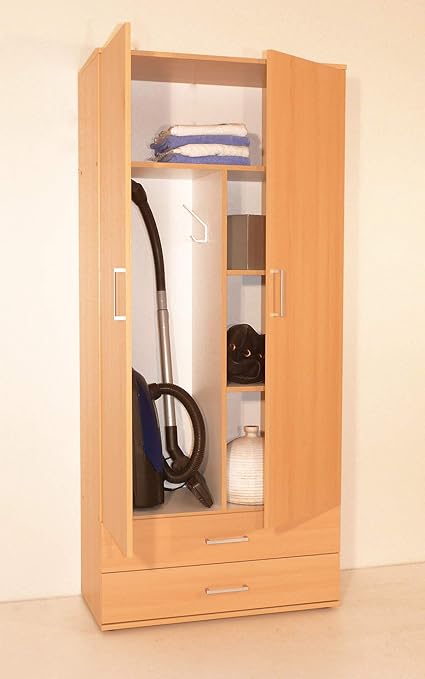 ambiato Wirtschaftsschrank Flat Buche Nb. Staubsauger Fach Besenschrank Hauswirtschaftsschrank