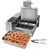 HNZXIB Commercial Mini Donut Maker machine, 4-Row Doughnut Frying Maker | 1800+pcs/H, 5 Gears Adjustment, 110V 60Hz, 2000W, Stainless Steel, for Cafes, Bakeries, Restaurants