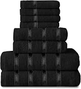 GC GAVENO CAVAILIA 8 Piece Towel Bale Set 450 GSM Black Cotton Towels