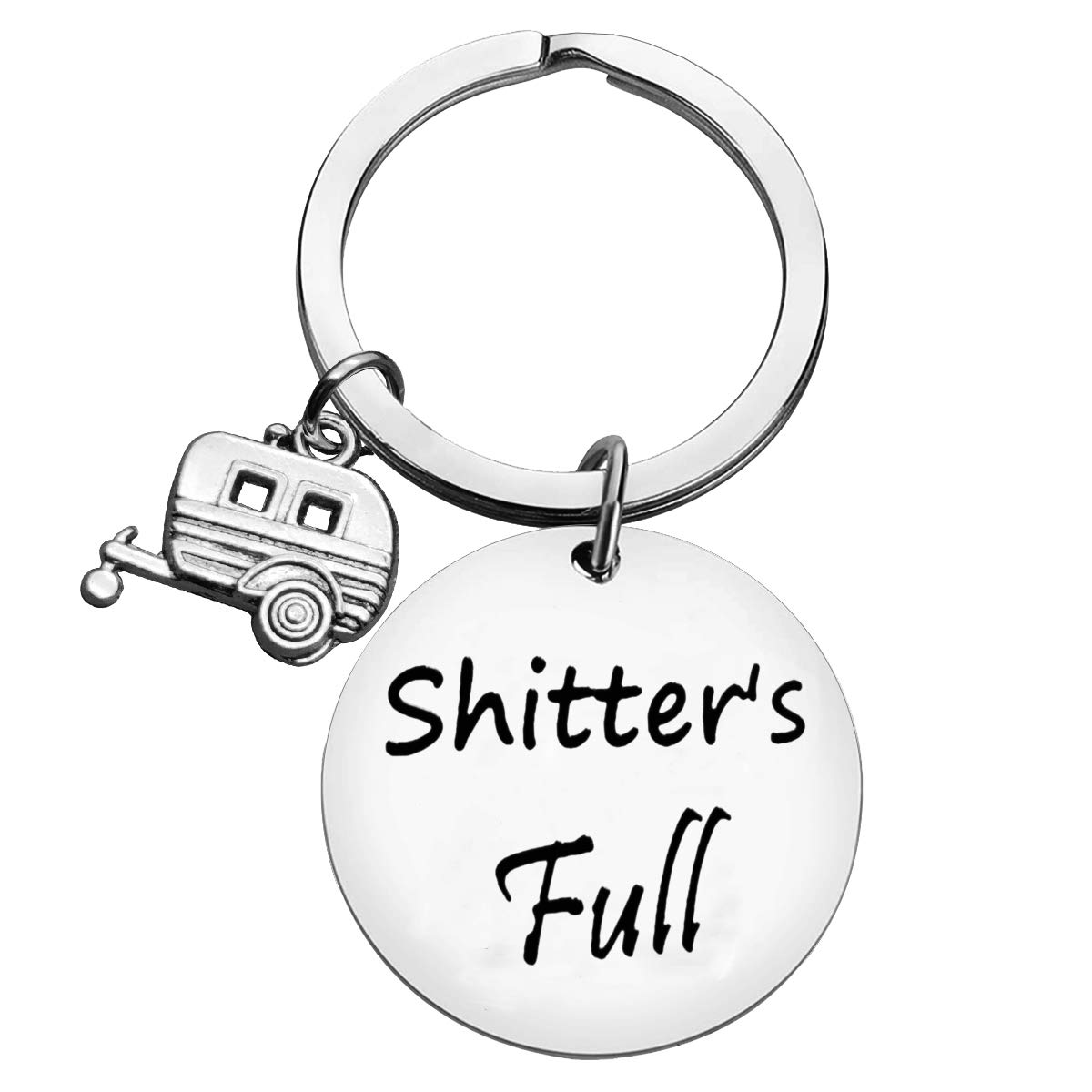 Shitter's Full Keychain Funny Camping Keyrings Camping Lovers Gift Trailer Vacation Gift Christmas Keyring Unique Gifts for Men Women Outdoor Adventure Traveller Gifts Retirement Gift for Vacation