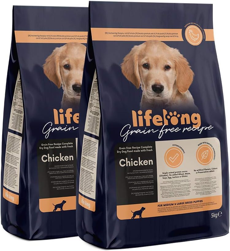 Amazon Brand Lifelong Grainfree Dry Dog Food (Puppy) with Fresh