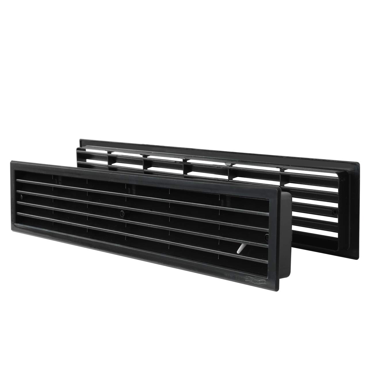La Ventilazione PTTD459N Rectangular Plastic Telescopic Grille with Flow Dispenser. Dimensions 452x90 mm. Black