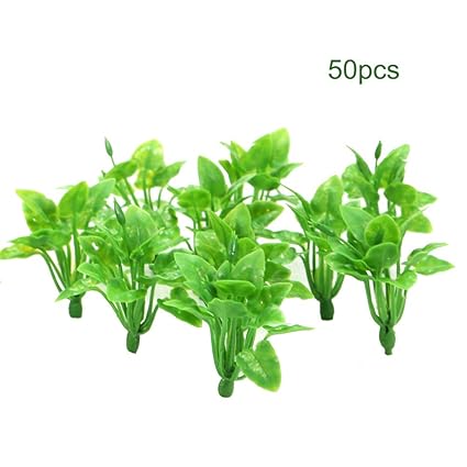 KKmoon 50pcs Mini Plastic Green Trees Scale Architectural Models Train Railways Landscape Scenery Layout Garden Decoration Tree Toys