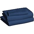 Amazon Basics Microfiber Sheet Set, Twin, Navy Blue