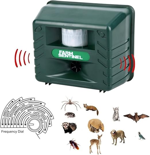 SEICOSY Yard Sentinel Ultrasonic Pest Repeller Bird Cat Dog Outdoor