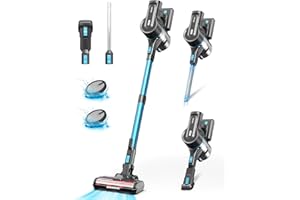 DEVOAC 28Kpa Cordless Vacuum Cleaner, 350W Powerful Stick Vacuum Cleaner with Self-Standing, 45 Min Max Runtime, 6 in 1 Lightweight Wireless Vacuum Cleaner for Hardwood Floor Carpet Pet Hair